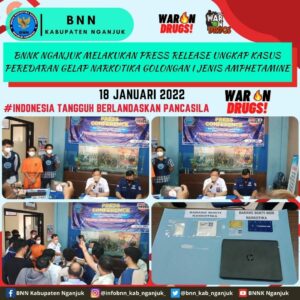 BNNK NGANJUK MELAKUKAN PRESS RELEASE UNGKAP KASUS PEREDARAN GELAP NARKOTIKA GOLONGAN I JENIS AMPHETAMINE BNNK NGANJUK MELAKUKAN PRESS RELEASE UNGKAP KASUS PEREDARAN GELAP NARKOTIKA GOLONGAN I JENIS AMPHETAMINE