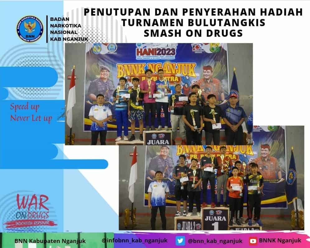 '' PENUTUPAN DAN PENYERAHAN HADIAH TURNAMEN BULUTANGKIS SMASH ON DRUGS '' ” PENUTUPAN DAN PENYERAHAN HADIAH TURNAMEN BULUTANGKIS SMASH ON DRUGS ”