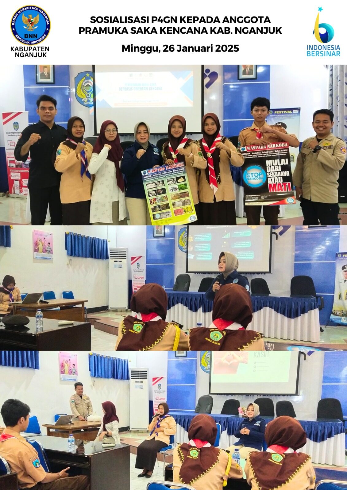 SOSIALISASI P4GN KEPADA ANGGOTA PRAMUKA SAKA KENCANA KAB. NGANJUK SOSIALISASI P4GN KEPADA ANGGOTA PRAMUKA SAKA KENCANA KAB. NGANJUK