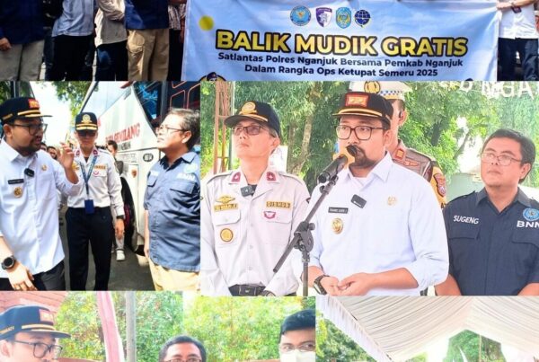 BNN KAKUBAPEN NGANJUK MENGHADIRI PEMBERANGKATAN BALIK MUDIK GRATIS
