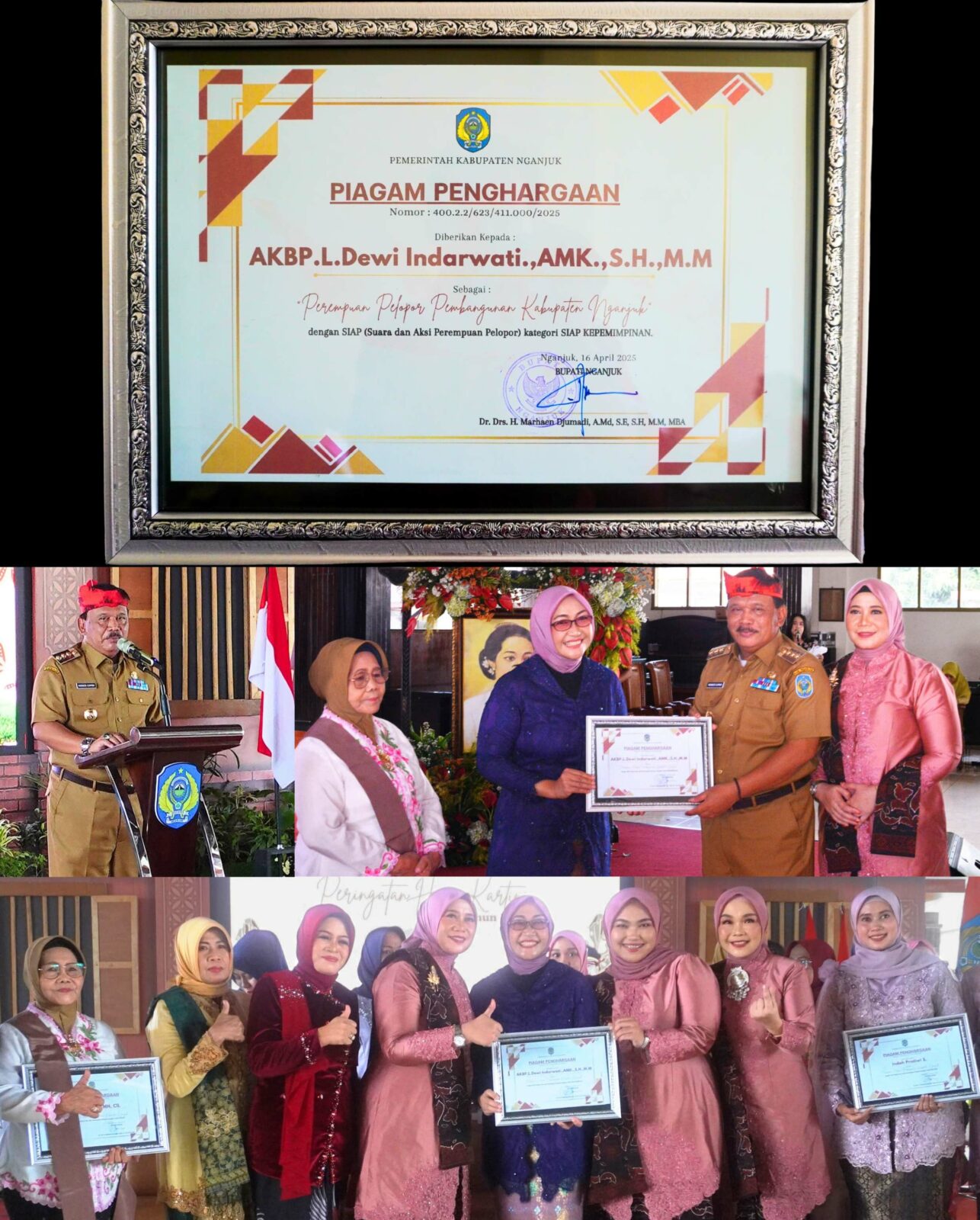 PENERIMAAN PENGHARGAAN DARI BUPATI NGANJUK PENERIMAAN PENGHARGAAN DARI BUPATI NGANJUK
